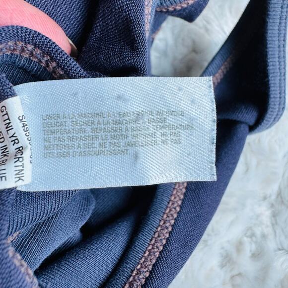 Gap Fit Womens Cotton Lycra Faded Ink Blue Racerback Tank Top Size Small Vintage - Picture 8 of 8